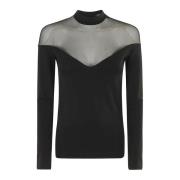 V-hals Top in Trendy Stijl Federica Tosi , Black , Dames