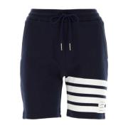 Stijlvolle Navy Blue Katoenen Shorts Thom Browne , Blue , Dames