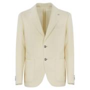 Witte Wollen Blazer Prins van Wales L.b.m. 1911 , White , Heren