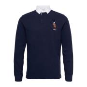 Grote Pony Beer Lange Mouw Navy Polo Ralph Lauren , Blue , Dames