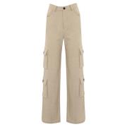 Kasjmier Hoge Taille Wijde Pijp Broek Liviana Conti , Beige , Dames