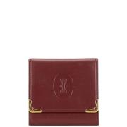 Pre-owned Leather wallets Cartier Vintage , Red , Dames