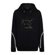 Geborduurde hoodie Balmain , Black , Heren