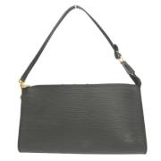 Pre-owned Leather clutches Louis Vuitton Vintage , Black , Dames