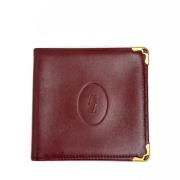 Pre-owned Leather wallets Cartier Vintage , Red , Dames