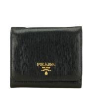 Pre-owned Leather wallets Prada Vintage , Black , Dames