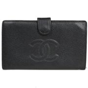 Pre-owned Leather wallets Chanel Vintage , Black , Dames