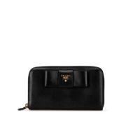 Pre-owned Leather wallets Prada Vintage , Black , Dames