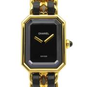 Pre-owned Leather watches Chanel Vintage , Black , Dames