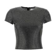 Mesh Embellished T-shirt Giuseppe Di Morabito , Black , Dames