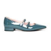 Petrol leren lage schoen 1754 Anna F. , Blue , Dames