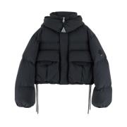 Gewatteerde Polyester Jas Moncler , Black , Dames