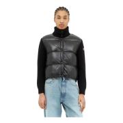 Gewatteerde wollen vest met rits Moncler , Black , Dames