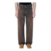 D-Macro S3 Geverfde Finish Jeans Diesel , Brown , Heren