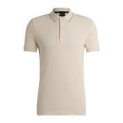 Heren Piqué Katoenen Polo Shirt Hugo Boss , Beige , Heren