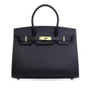 Pre-owned Leather handbags Hermès Vintage , Black , Dames