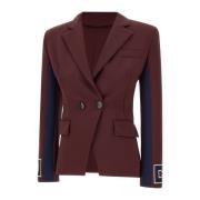 Bordeaux Blazer met Asymmetrische Sluiting Elisabetta Franchi , Red , ...