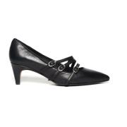 Zwarte leren De2412 decolleté schoenen L'arianna , Black , Dames