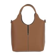 Kalfsleren Tas met Logodetail Tod's , Brown , Dames