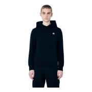 Katoen Fleece Logo Patch Hoodie Moncler , Black , Heren