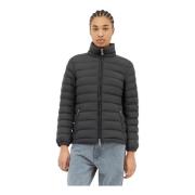 Gewatteerd Donsjack met Opstaande Kraag Moncler , Black , Dames