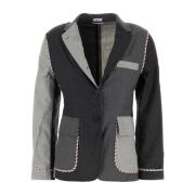 Stijlvolle Multicolor Wollen Blazer Thom Browne , Multicolor , Dames