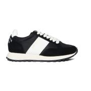 Zwarte Suède en Stoffen Runner Sneakers Saint Sneakers , Black , Dames