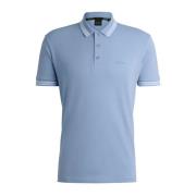 Polo Shirt met Contrastbies van Katoen Hugo Boss , Blue , Heren