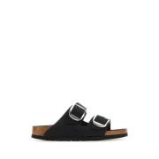 Zwarte leren Arizona slippers Birkenstock , Black , Dames