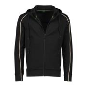 Zwarte Rits Hoodie Stijlvolle Casual Kleding Hugo Boss , Black , Heren