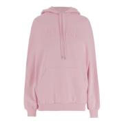 Katoenen Hoodie met Logo en Zak Versace , Pink , Dames