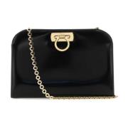 Elegante zwarte leren clutch tas Salvatore Ferragamo , Black , Dames