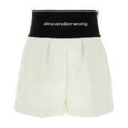 Witte Katoenen Blend Shorts Alexander Wang , White , Dames