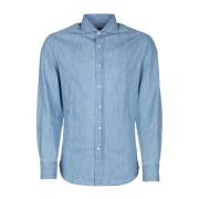 Klassieke Denim Overhemd voor Stijlvolle Look Brunello Cucinelli , Blu...