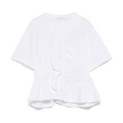 Wit Jersey T-shirt met Gerimpelde Details Cecilie Bahnsen , White , Da...