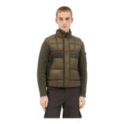 Geruit Motief Puffer Vest C.p. Company , Green , Heren