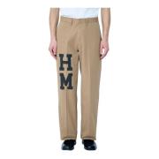 Logo Print Wijde Chino Broek Human Made , Brown , Heren