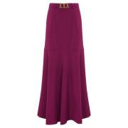 Geplooide Uitlopende Rok Twinset , Purple , Dames