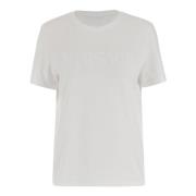 Katoen Crew Neck Logo T-shirt Wit Versace , White , Dames