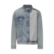 Blauwe Katoenen Klassieke Kraag Jas MM6 Maison Margiela , Blue , Heren