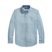 Heren Chambray Denim Overhemd Polo Ralph Lauren , Blue , Heren