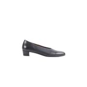 Zwarte leren Decollete pumps Marsell , Black , Dames