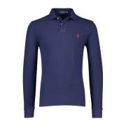 Blauw poloshirt met lange mouwen Polo Ralph Lauren , Blue , Heren