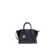 Avril Zwarte Leren Schoudertas Michael Kors , Black , Dames