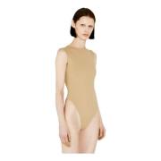 Mouwloze bodysuit in stretchweefsel Entire Studios , Beige , Dames