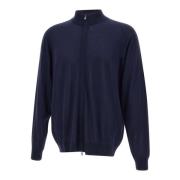 Merino wollen trui, navy blauw, volledige rits Filippo De Laurentiis ,...