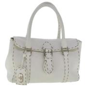 Pre-owned Leather handbags Fendi Vintage , White , Dames