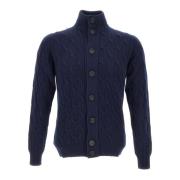 Navy Blue Wol Kasjmier Trui Filippo De Laurentiis , Blue , Heren