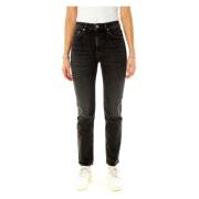 Hoge Taille Straight Fit Denim Jeans Citizens of Humanity , Gray , Dam...