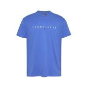 Lineair Logo Korte Mouw Tee Tommy Jeans , Blue , Heren